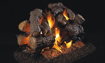 The RH Peterson: Charred Royal English Oak See-Thru Logs - 18/20", available at Hearth & Home of Central New York in East Syracuse