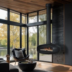 Ortal: Oval 120 Wall Mounted Gas Fireplace