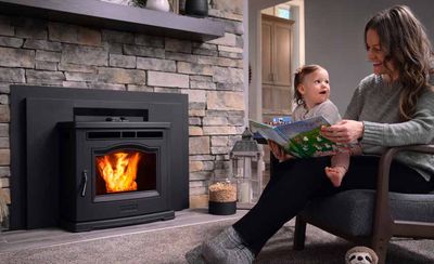 The Harman: P42i TC Pellet Insert - 24-Inch - Matte Black, available at Hearth & Home of Central New York in East Syracuse