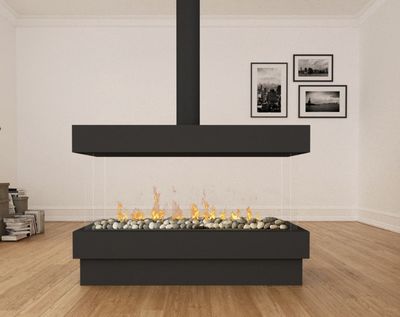 The Ortal: Island 130 - Double Glass - DV Freestanding Fireplace, available at Hearth & Home of Central New York in East Syracuse