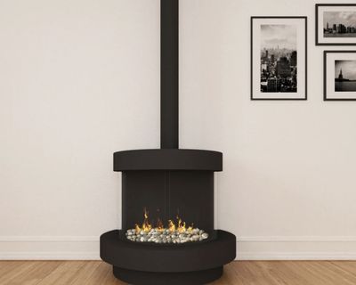 The Ortal: Curve 270 - Double Glass - DV Freestanding Fireplace, available at Hearth & Home of Central New York in East Syracuse