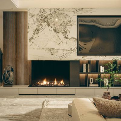 The Ortal: Corner Right Side RS 44HH Gas Fireplace, available at Hearth & Home of Central New York in East Syracuse