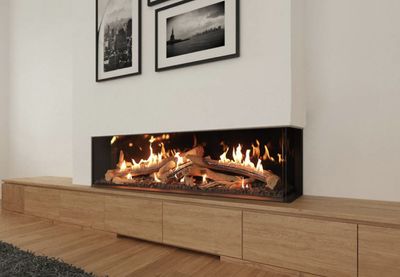 The Ortal: Two Sided Corner Fireplace 68, available at Hearth & Home of Central New York in East Syracuse