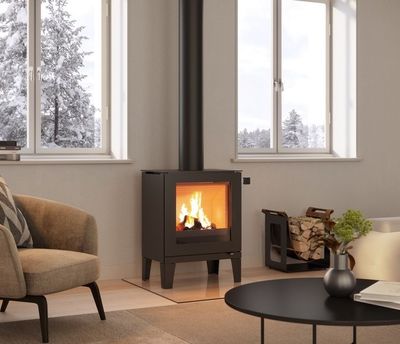 The Ambiance: RAIS Q-Tee 2 Wood Stove, available at Hearth & Home of Central New York in East Syracuse