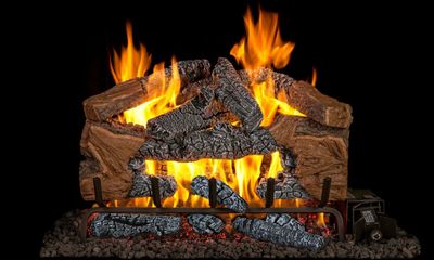 The RH Peterson: Charred Cinder Split Logs - 18/20", available at Hearth & Home of Central New York in East Syracuse