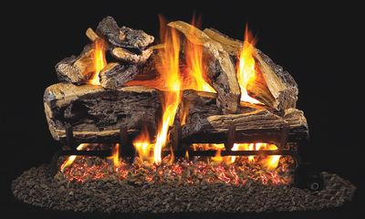 The RH Peterson: Charred Rugged Split Logs - 18/20", available at Hearth & Home of Central New York in East Syracuse