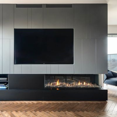 The Ortal: Corner Left Side 60" Gas Fireplace, available at Hearth & Home of Central New York in East Syracuse